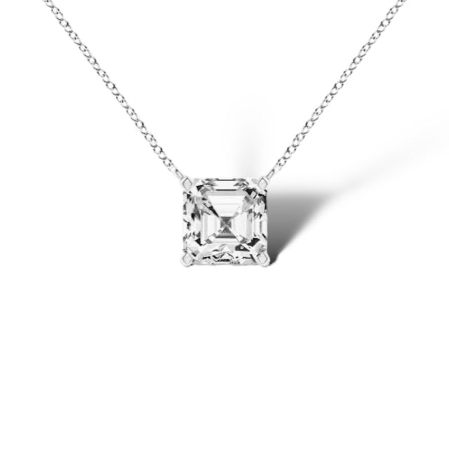 Asscher Diamond Necklace