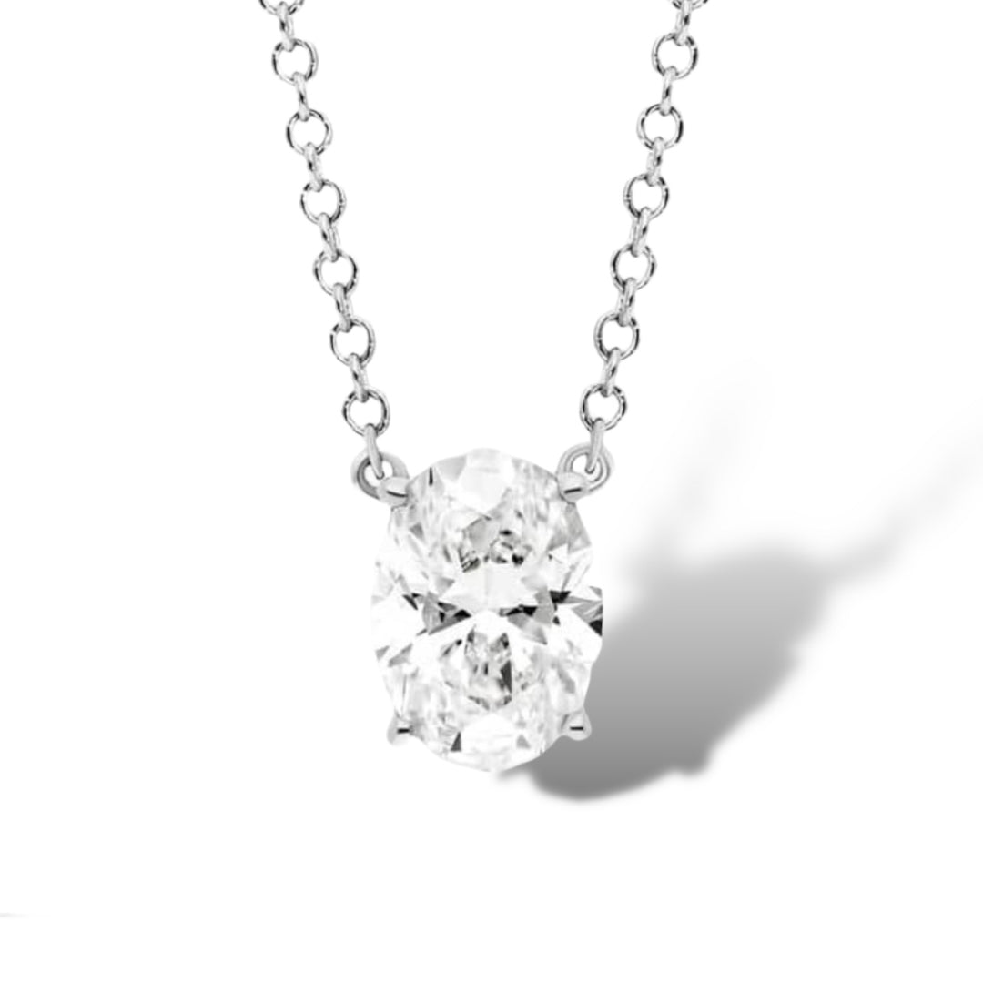 Oval Diamond Necklace