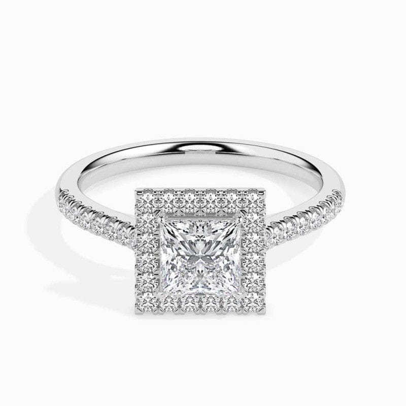 HALO PRINCESS DIAMOND PAVE RING LG
