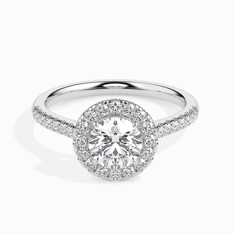 HALO ROUND DIAMOND PAVE RING LG