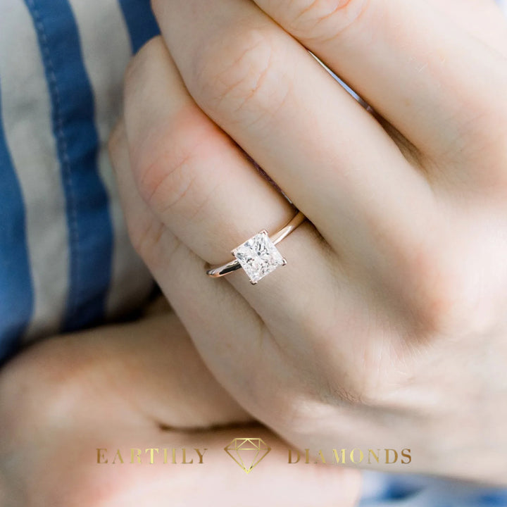 1CT Solitaire Princess Ring