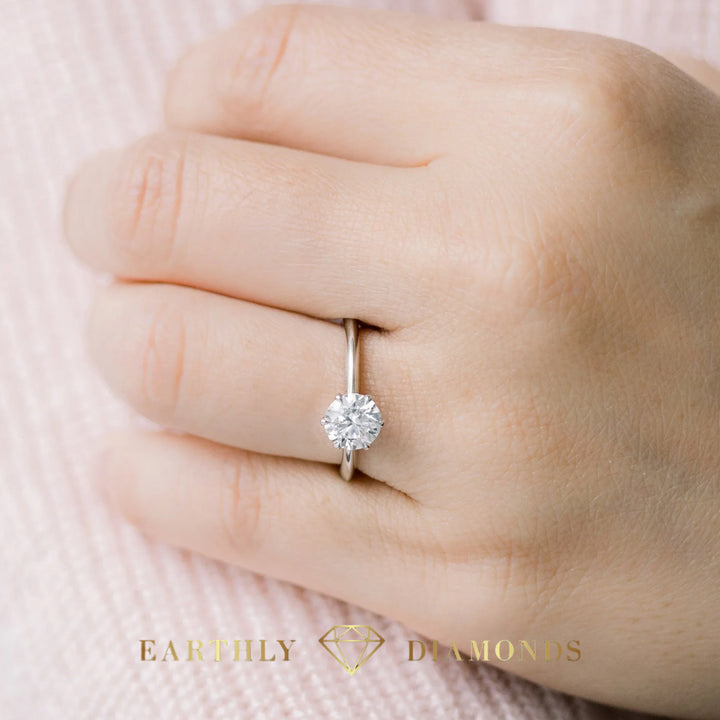 1Ct Solitaire Round Six Prong Ring