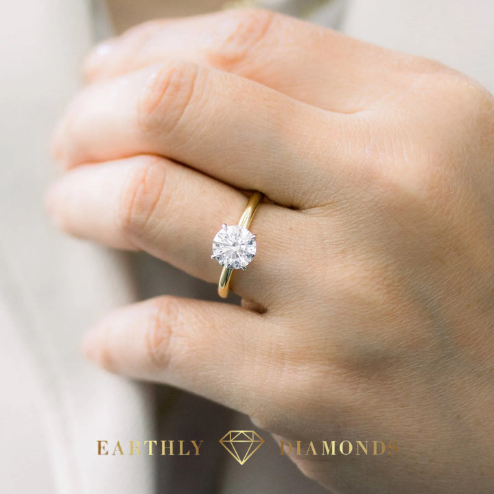 1CT Solitaire Round Ring