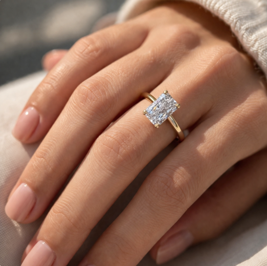 1CT Solitaire met halo stralende ring