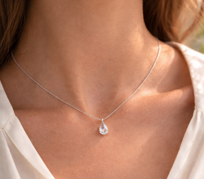 Parelmoer Diamanten Ketting