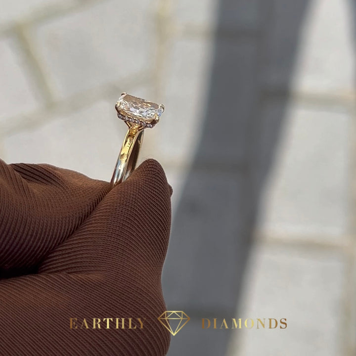 1CT Solitaire with halo Radiant Ring