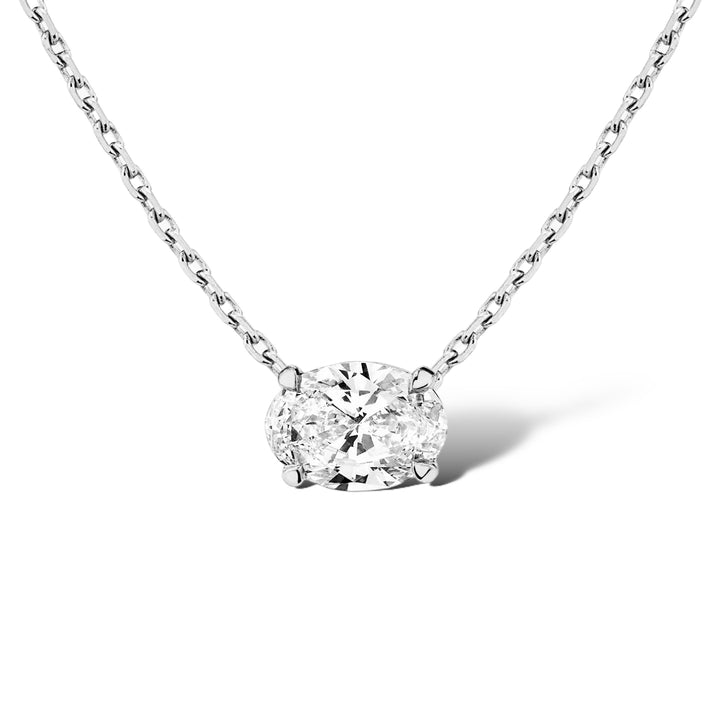 Oval Horizontal Diamond Necklace