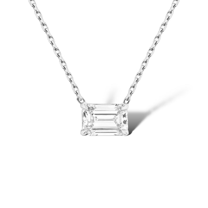 Emerald Horizontal Diamond Necklace
