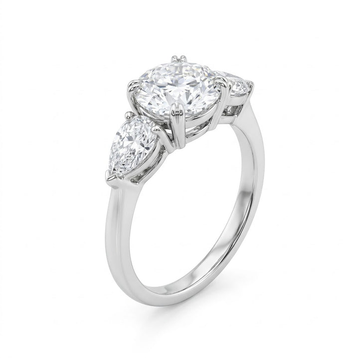 Ronde Slijpvorm van 1 Karaat met Peer Ring