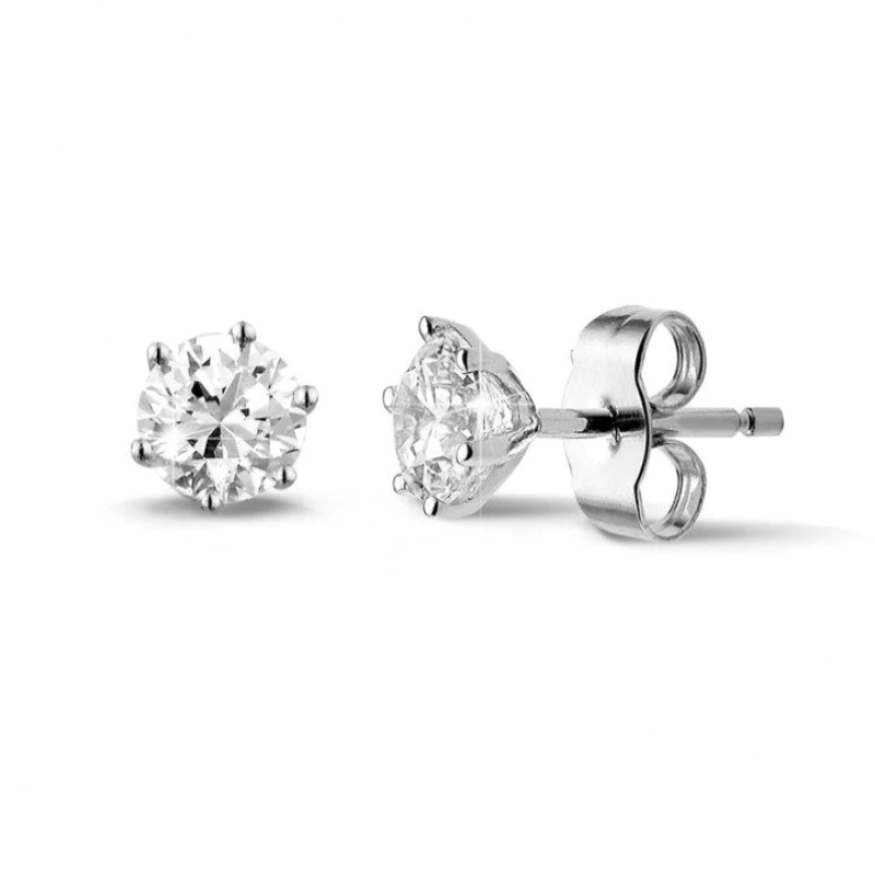 0,60CT D VVS2 STUD EARRINGS SIX PRONGS