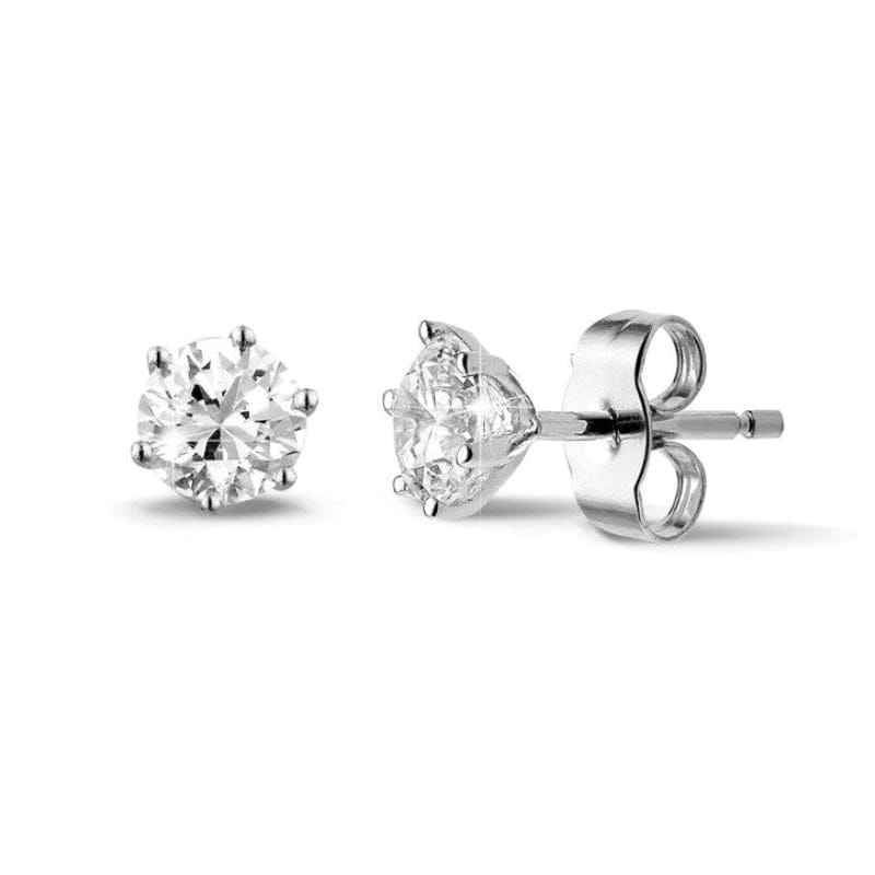0,80CT D VVS2 STUD EARRINGS SIX PRONGS