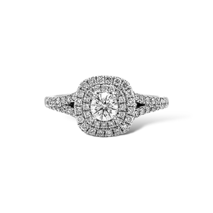 DOUBLE HALO CUSHION WITH V BAND RING LG