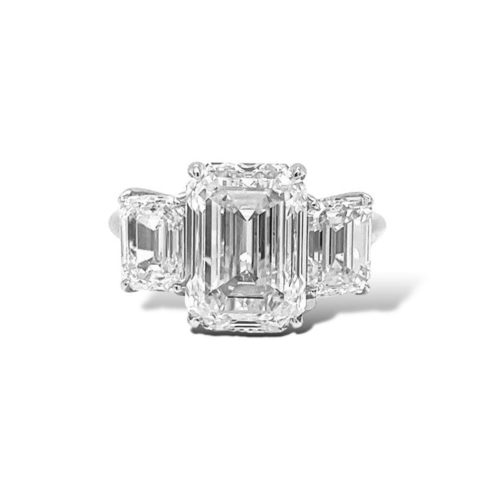 Emerald Three Stones Ring LG