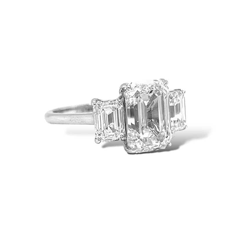Emerald Three Stones Ring LG