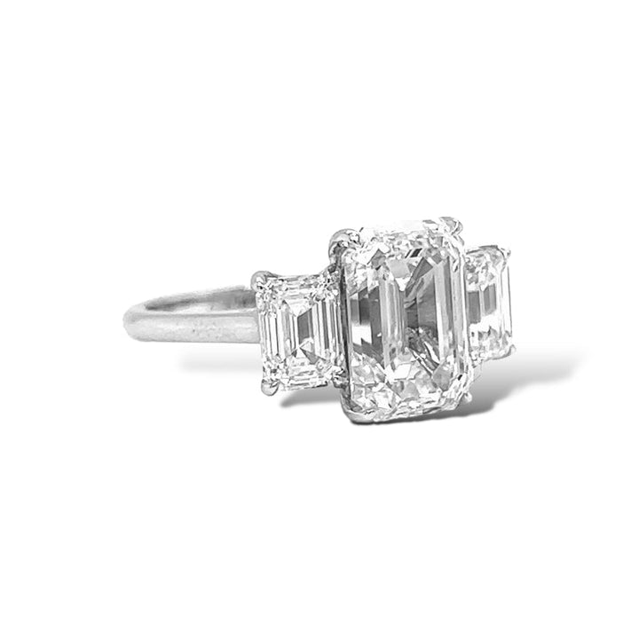 Emerald Three Stones Ring LG