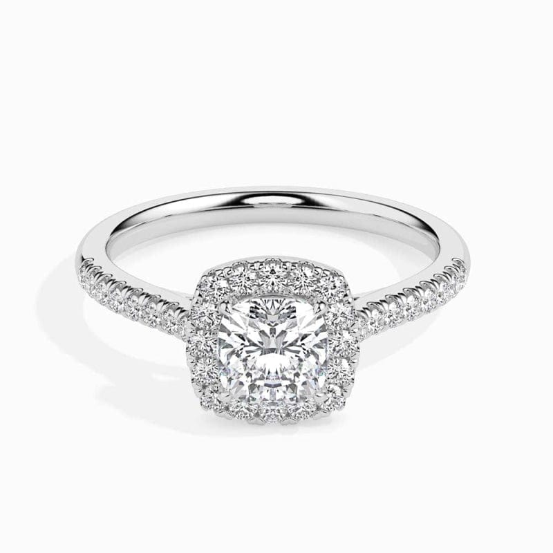 HALO CUSHION DIAMOND PAVE RING LG