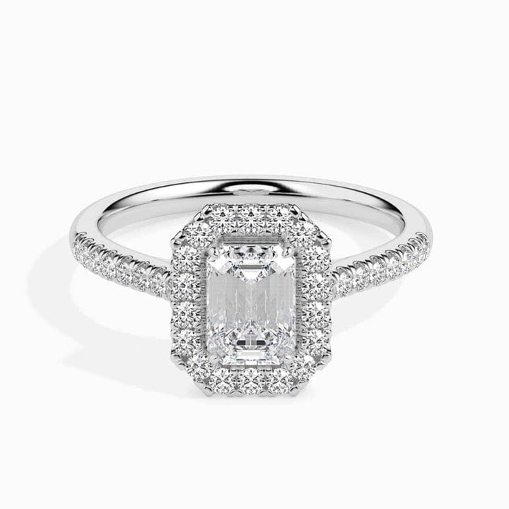 HALO EMERALD DIAMOND PAVE RING LG