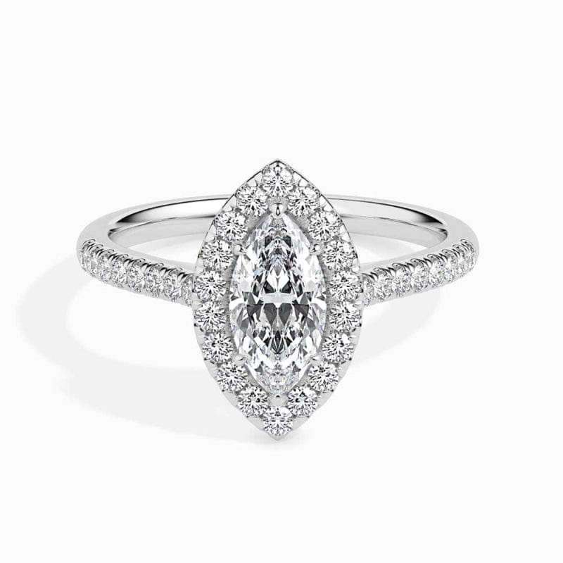 HALO MARQUISE DIAMOND PAVE RING LG
