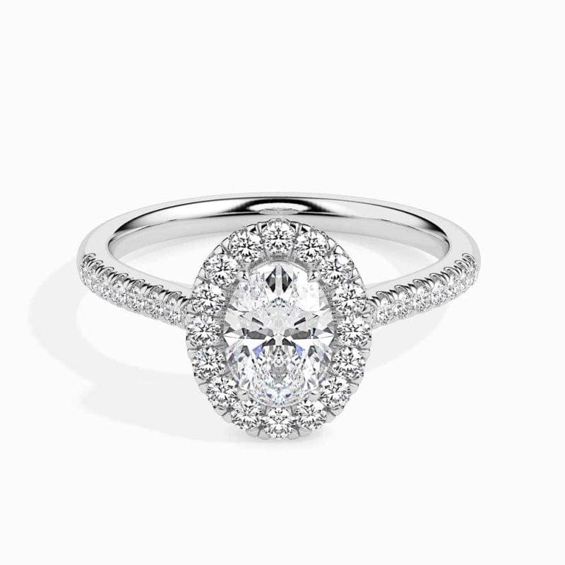 HALO OVAL DIAMOND PAVE RING LG