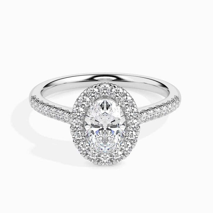 HALO OVAL DIAMOND PAVE RING LG