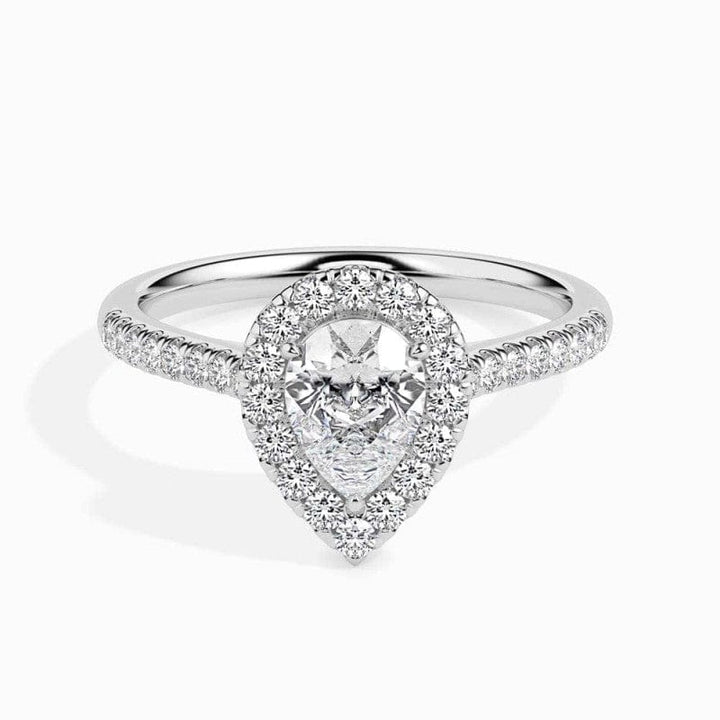 HALO PEAR DIAMOND PAVE RING LG