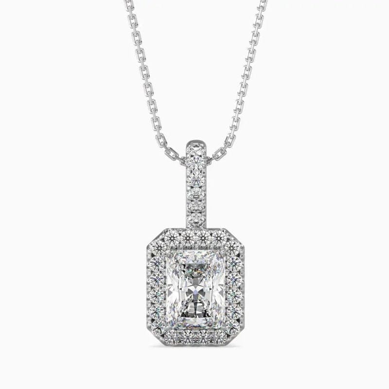 HALO RADIANT DIAMOND NECKLACE