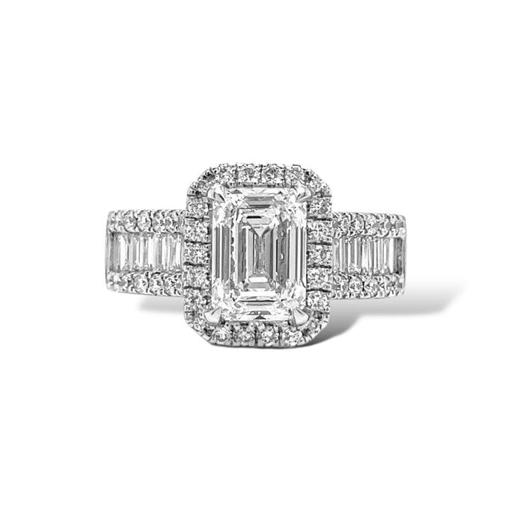 Halo Radiant Ring with Diamonds on sides LG