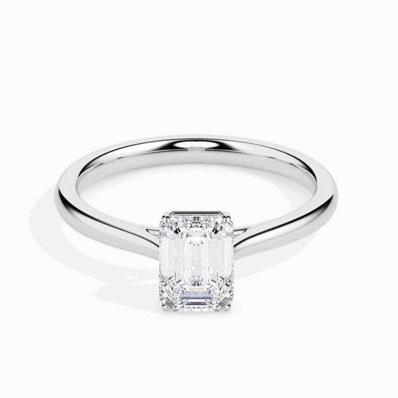 SOLITAIRE EMERALD DIAMOND RING LG