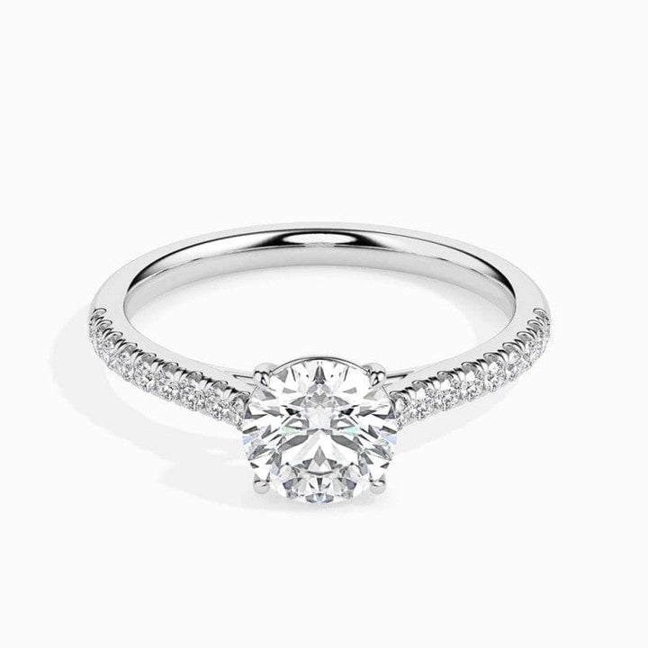 SOLITAIRE ROUND DIAMOND PAVE RING LG